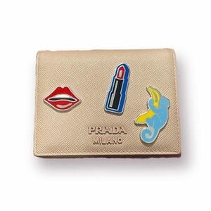 RARE Prada Characters Small Saffiano Leather Wallet